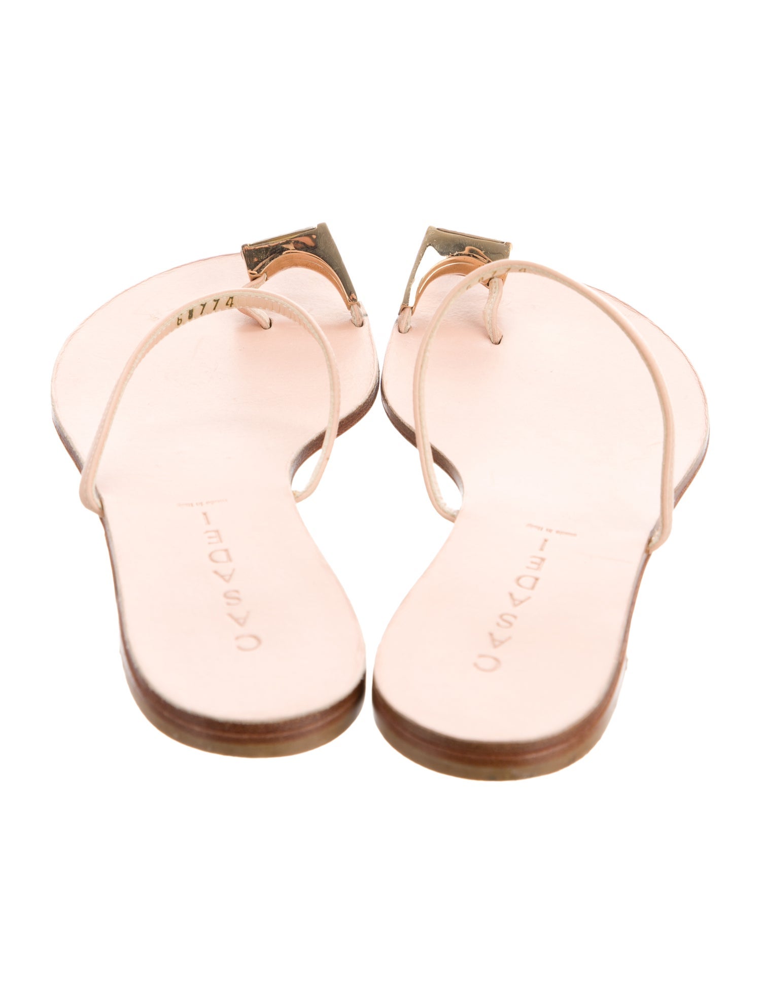 Casadei Leather Crystal Embellishments Slides
